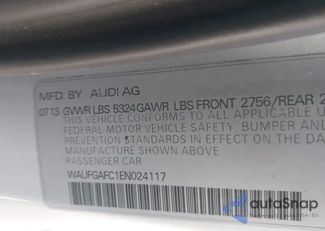 2014 Audi A6 3.0T Premium Plus z USA, uszkodzony, nr VIN WAUFGAFC1EN024117